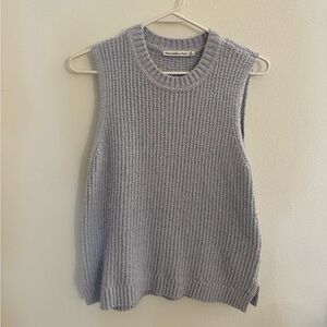 Abercrombie & Fitch Heathered Light Blue Knit Vest Top
